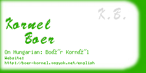 kornel boer business card